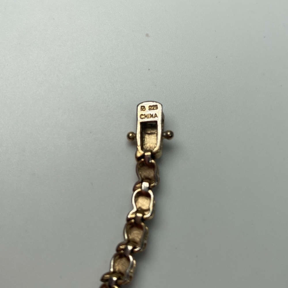 Sterling Silver 925 Heart Crystal Studded Tennis Bracelet โจ7 โ - Picture 3 of 6